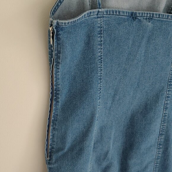 Cabana by Crown & Ivy Denim Stretch Spaghetti Strap Mini Dress - Size XL - Picture 3 of 5